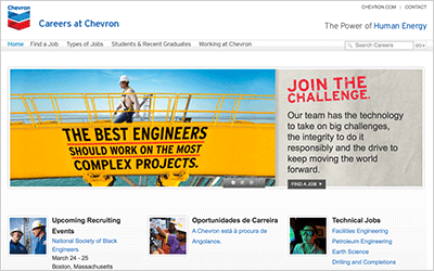 Chevron Careers homepage