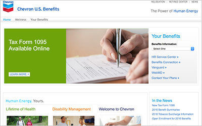 Chevron Benefits homepage